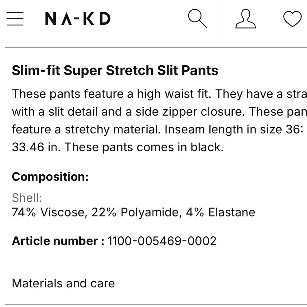 Slim-fit Super Stretch Slit Pants - Picture 6 of 6